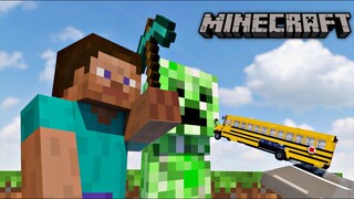 Steve & Creeper vs รถ (ตัวละครจากเกมminecraft)  - Teardown [เกมทุบตึก]