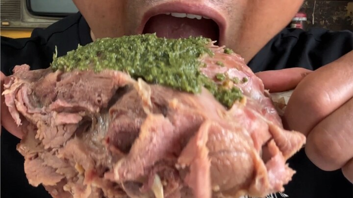 Making a roast leg of lamb—it smells amazing!