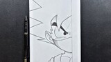 Easy anime drawing | how to draw kid goku half face easy step-by-step