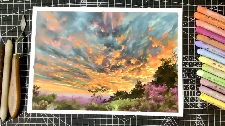 [Drawing] [Oil Pastel] How To Illustrate A Beautiful Sunset