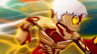 เมื่อไททันเกราะใช้ท่าพุ่งชนในเกม Attack on Titan Tribute Game
