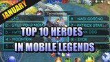 TOP 10 HEROES IN MOBILE LEGENDS FOR JANUARY 🎊