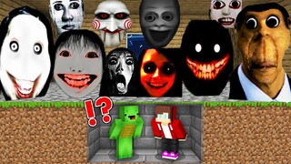 JJ and Mikey HIDE From Scary NEXTBOT MONSTERS At Night in Minecraft Challenge Maizen