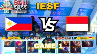 (MLBB) PHILIPPINES VS INDONESIA (GAME 1) | IESF 14TH WORLD ESPORTS CHAMPIONSHIP BALI 2022 DAY 2