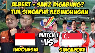 TIMNAS INDONESIA VS SINGAPORE, ALBERT+SANZ DIGABUNG! CW DAPET POPOL TIM SINGAPORE KETAR-KETIR!