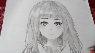วาดรูปอนิเมะผู้หญิง ผมยาวหน้าม้า ( ฮินาตะ ) Naruto Speed drawing