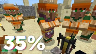 Minecraft PE - Agora tenho um Clérigo e encantei minha Katana | Gameplay Survival 35%