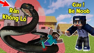 BÉ NOOB GẶP RẮN KHỔNG LỒ TRONG MINECRAFT *BQTHANH TIÊU DIỆT RẮN KHỔNG LỒ BẢO VỆ DÂN LÀNG