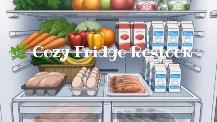 Restocking My Little Anime Kitchen 🌿 | Cozy Fridge Restock