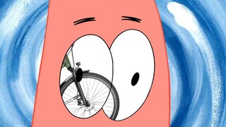 SpongeBob smiles as Patrick learns to drive, turning him into a fool with an IQ of 0.5