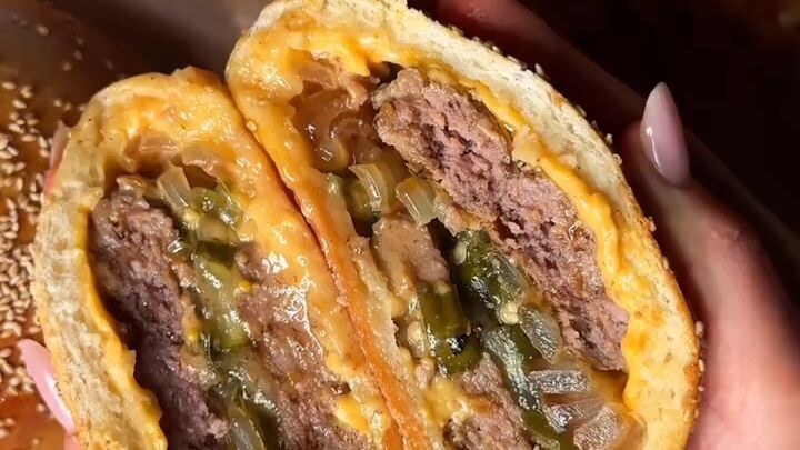Burger-Stuffed Buns🍔✨ | Full recipe in comment.