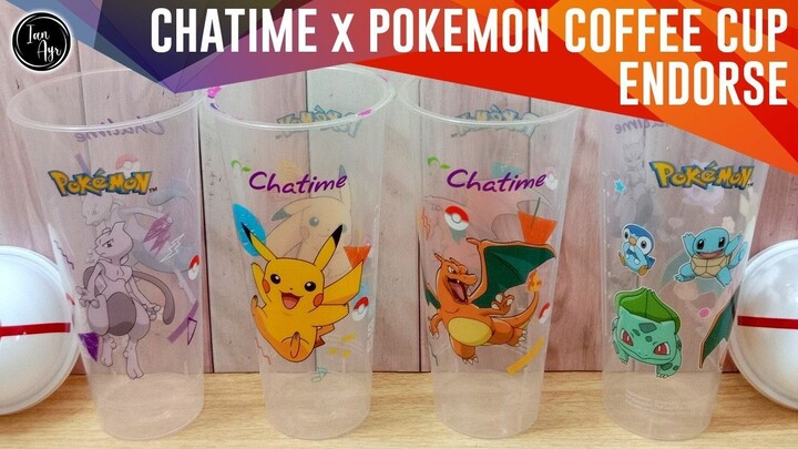 [ ENDORSEMENT ] Chatime x Pokemon ポケモン Coffee Cup Pikachu ピカチュウ Bulbasaur フシギダネ Charmander ヒトカゲ Mew