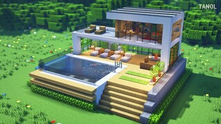 ⚒️ Minecraft: Cách xây dựng một ngôi nhà hiện đại với bể bơi