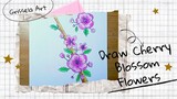 Draw Cherry Blossom Flowers easy step by step