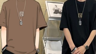 How to dress like a handsome man? A heavy double yarn T-shirt is a must, and a good trouser shape an