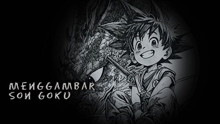 menggambar son goku dragon ball