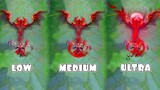 Cecilion Crimson Wings Collector Skin in Different Graphics Settings | MLBB Comparison