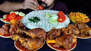 SPICY MUTTON CURRY, CHICKEN LEG PIECE, CHICKEN THIGH PIECE CURRY, VEG FRY ASMR MUKBANG | #LiveToEATT