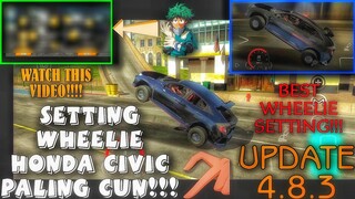 SETTING WHEELIE HONDA CIVIC PALING BEST WHEELIE SETTING!!! | CAR PARKING MULTIPLAYER UPDATE 4.8.3