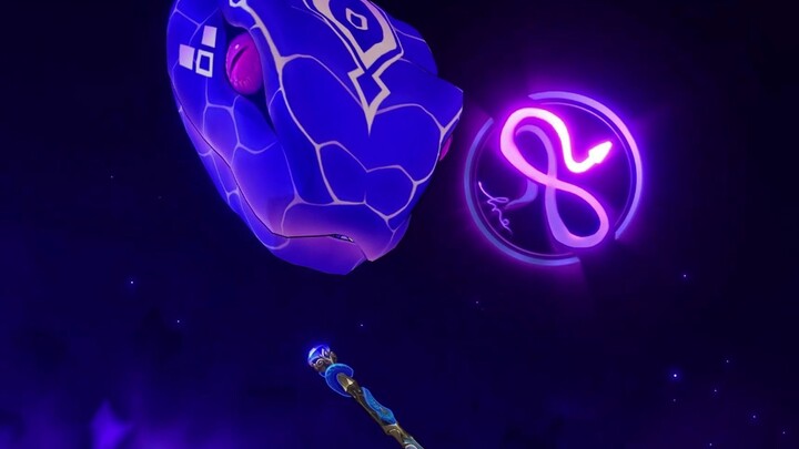 Kepala ular zamrud menyentakkan cambuk, memunculkan zamrud.