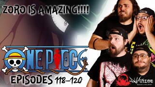 BAND REACTS: ONE PIECE EP 118-120 REACTION | FIRST TIME WATCHING ONE PIECE ANIME | ZORO IS CRAZY!