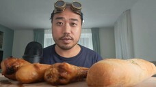 ASMR Eating Baked Chicken Drumsticks & Baquette