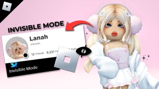 NEW ROBLOX UPDATE (INVISIBLE MODE) 🤩🥰