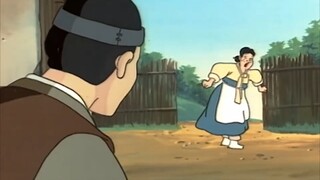 为了治好妻子爱传闲话的毛病，男人将米饭搓成饭团挂在树枝上