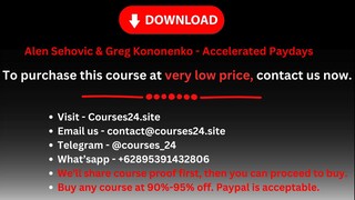 Alen Sehovic & Greg Kononenko - Accelerated Paydays