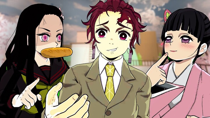 E se os personagens de Kimetsu no Yaiba fossem para a escola no Demon Slayer Vr!