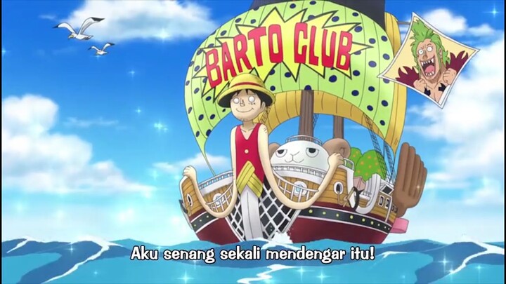 Bartolomeo yang terobsesi ke kru topi jerami sampai kapalnya nya pun kru topi jerami 🤣🤣