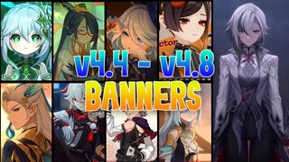 Version 4.4 to 4.8 Banners Roadmap Including Reruns - Genshin Impact