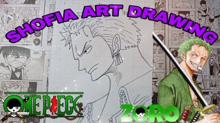 drawing Zorro dari anime one piece