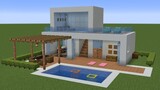 Minecraft - How to build a Modern House with a Pool
