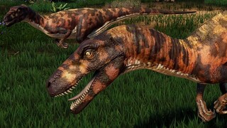 2 Herrerasaurus & 2 Deinonychus Breakout & Fight! Jurassic World Evolution Mods (4K 60FPS)