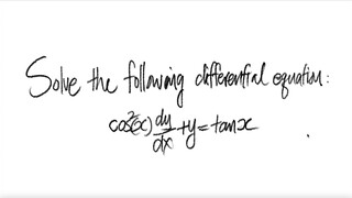 Solve the following differential equation cos^2(x)dy/dx +y = tan(x)