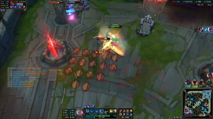 Taliyah dựng tường đá cho talon nhảy qua trong liên minh huyền thoại #game