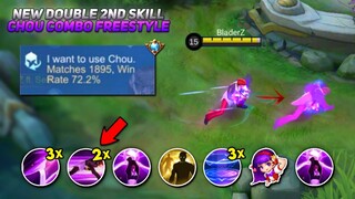 CHOU USERS, YOU MUST TRY THIS DOUBLE SECOND SKILL CHOU COMBO FREESTYLE 🔥 -MLBB