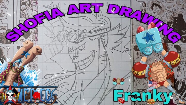 drawing franky dari anime one piece