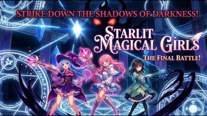 Star-Colored Magical Girls #01 - Pemandangan Dungeons biru pada Malam hari vs Shadow Hitam
