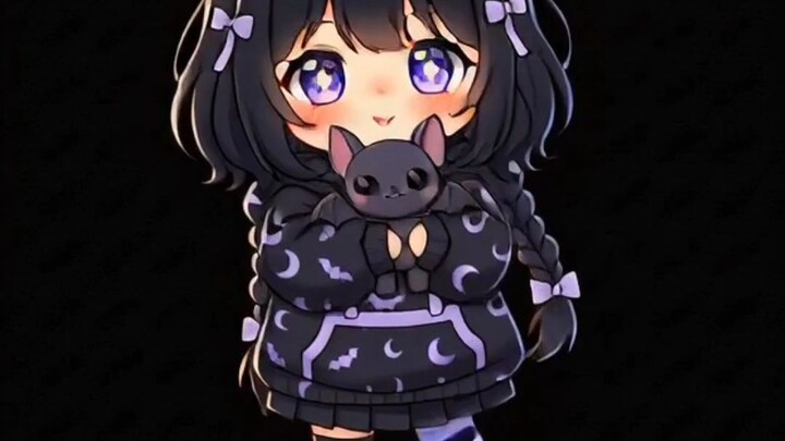 cute girl with her cute cat