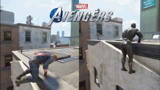 Black Panther Vs Captain America Parkour Comparison | Marvel's Avengers Game