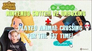 UNBOXING NINTENDO SWITCH V2 + ANIMAL CROSSING GAMEPLAY