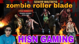 zombie pelayan memakai roller blade sangat cepat