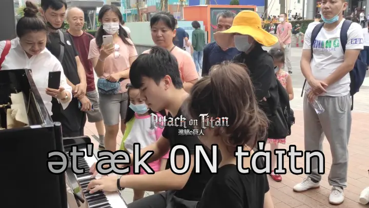 [Cover Piano][Pertunjukan Jalanan]"ət'æk 0N tάɪtn" - Attack on Titan