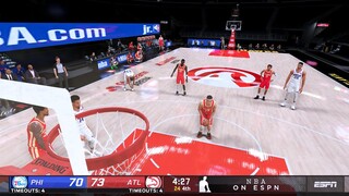 NBA 2K21 Modded Playoffs Showcase | Hawks vs 76ers | GAME 3 Highlights 4th Qtr