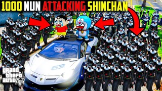 GTA 5 : 1000 Nun Attack On Shinchan Franklin & Doraemon GTA 5 !