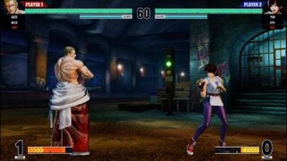 KOF15　ギース　クイックMAXコンボで裏回り　弱キックのリーチやばい