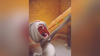 mèo tom ăn bánh mì trending trend meo meotom tom talkingtom vui mèo