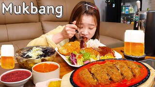 🍽돈까스파티+生맥주먹방🍻 갓짜낸 생맥주에 메밀소바+고구마치즈돈까스,닭가슴살까스,피자돈까스 핵꿀조합🤹‍♀️🍜 MUKBANG ASMR EATINGSHOW REALSOUND 요리먹방